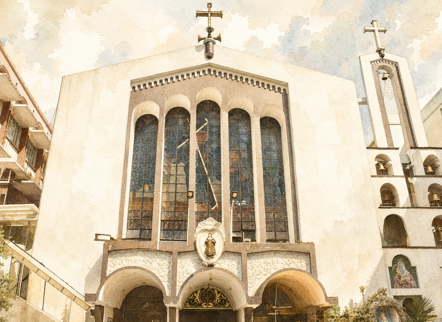 The facade of Sta. Clara de Montefalco Church on P. Burgos St., Pasay City